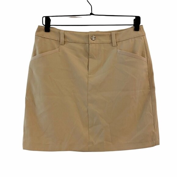 Polo Ralph Lauren Dresses & Skirts - Polo Golf Ralph Lauren Womens Skirt Skort Beige Stretch Pockets Lined Zip Slit 4